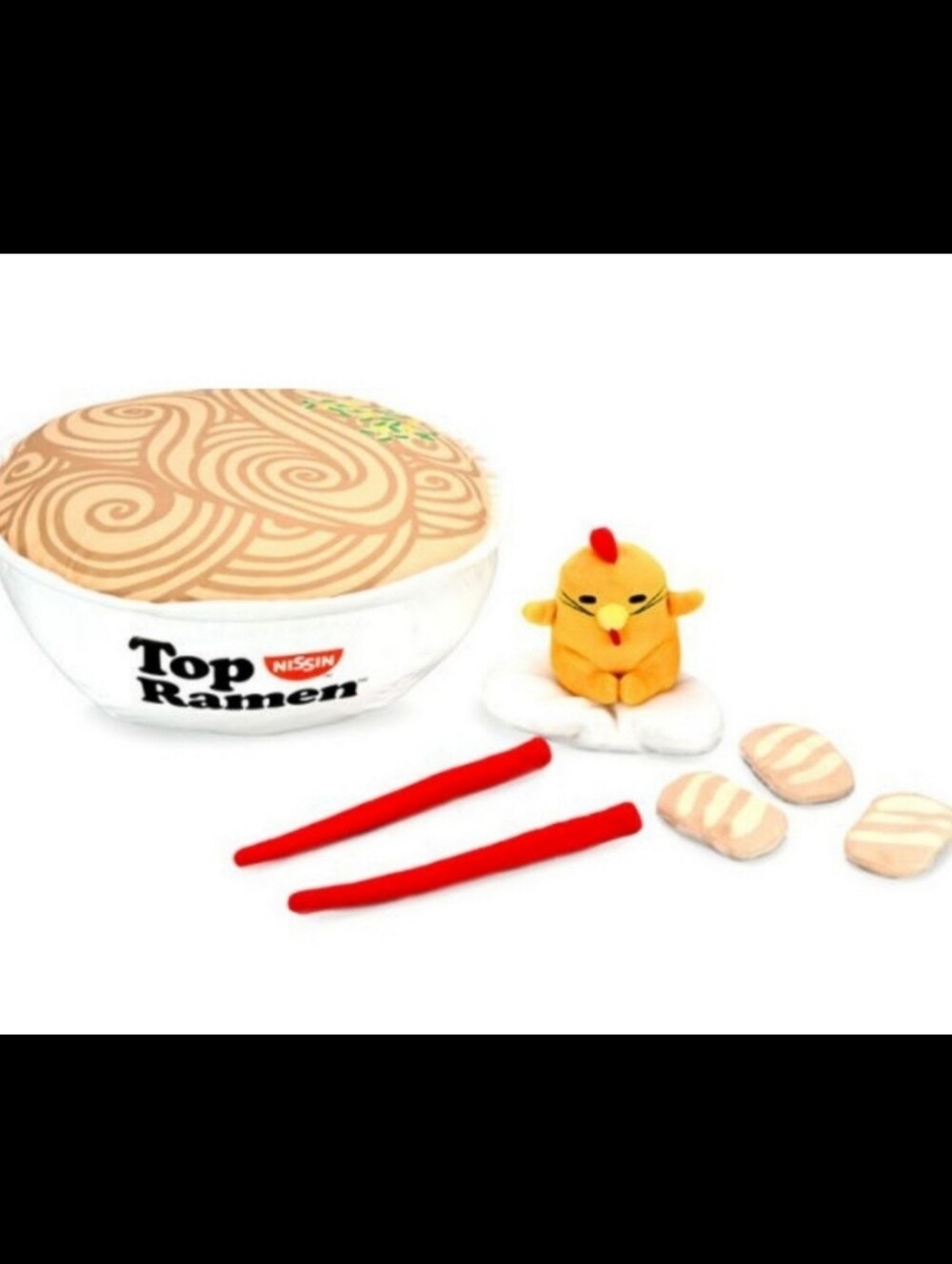 Sanrio 12" Gudetama x Nissin Ramen Plush Toy Kawaii Interactive Ramen Bowl